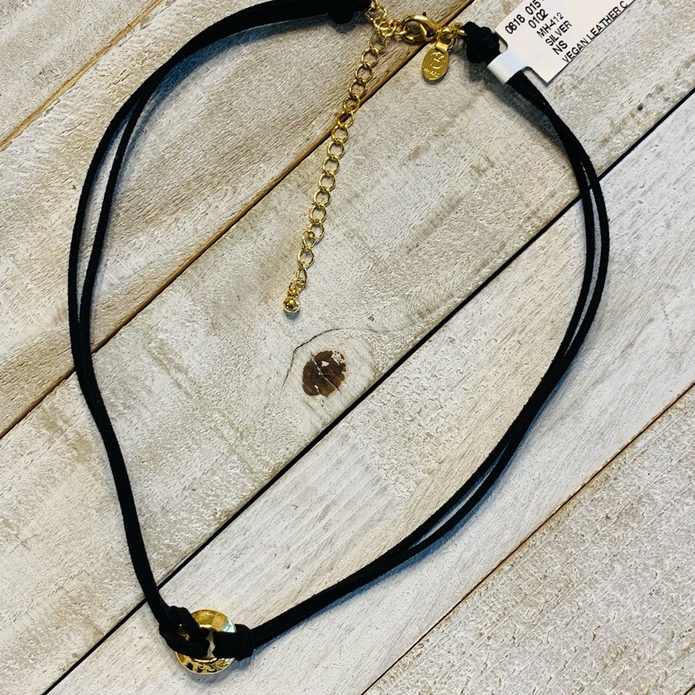 MHart Black & Gold Vegan Leather Choker Michael Hartney